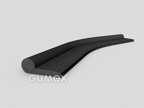Gumový profil tvaru "P", 28x10/4mm, 60°ShA, NBR, -40°C/+70°C, čierny